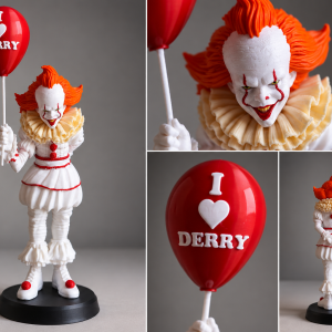 Pennywise 3D Koleksiyon Figürü – Balonlu Korku Temalı Dekoratif Figür